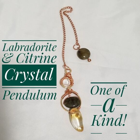 Custom Copper Wrapped Crystal Pendulum - Picture 2 of 5